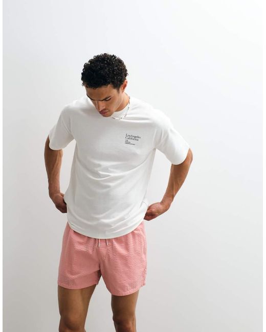 New Look White Bubble Logo Oversized T-Shirt for men