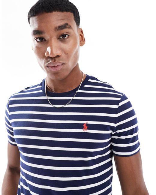 Polo Ralph Lauren – gestreiftes t-shirt in Blue für Herren