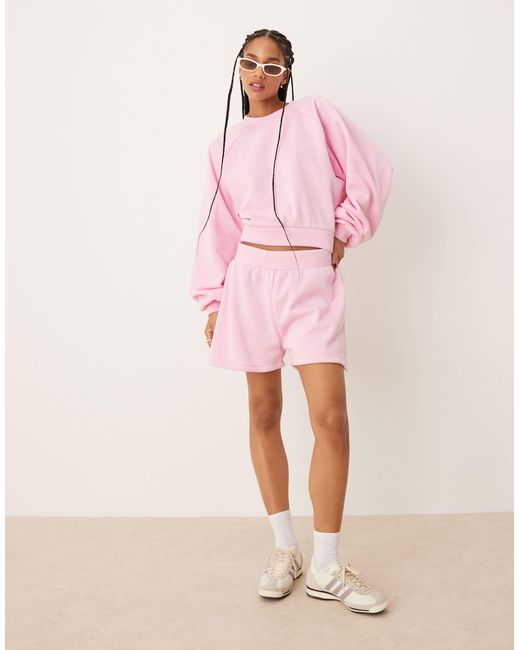 Short d'ensemble en molleton ASOS en coloris Pink
