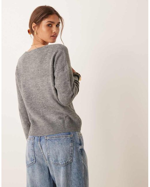 Jdy Gray V-neck Jumper