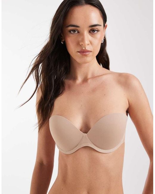 ASOS Brown Molded Strapless Backless Bra With Stick-on Wing