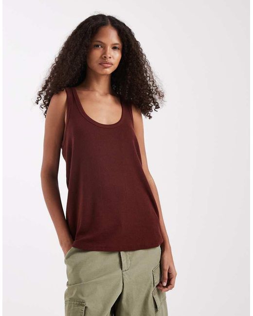 ASOS Red Sheer Loose Fit Scoop Neck Vest