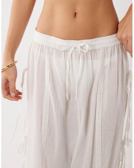Aray White Semi Sheer Beach Trouser