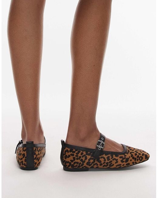 Ballerines style babies à imprimé léopard Tommy Hilfiger en coloris Brown