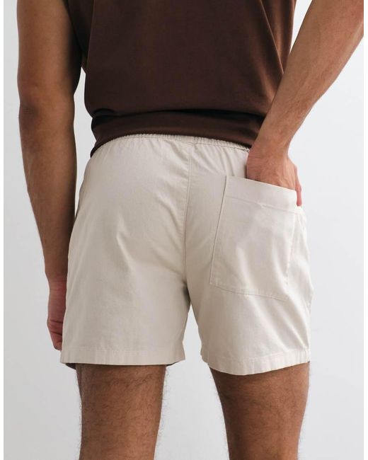 ASOS Brown Slim Linen Blend Shorts for men