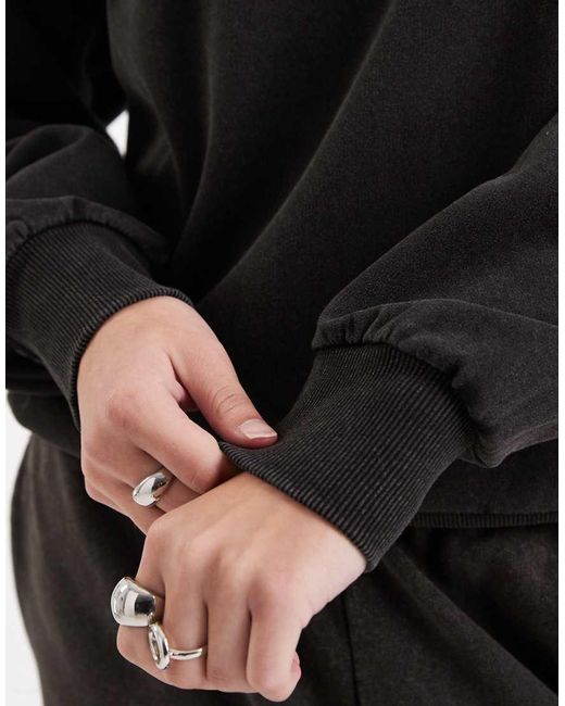 Pieces Black Oversized Sweatshirt