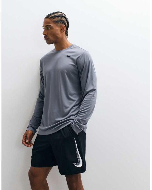 Nike Blue Flex Dri-Fit Long Sleeve T-Shirt for men