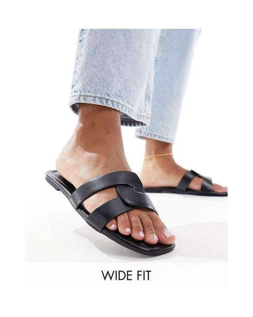 Raid Wide Fit Blue Geeno Flat Sandals
