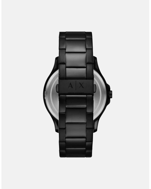 ARMANI EXCHANGE – hampton – herren-quarzuhr aus em edelstahl mit 3 zeigern in Black für Herren