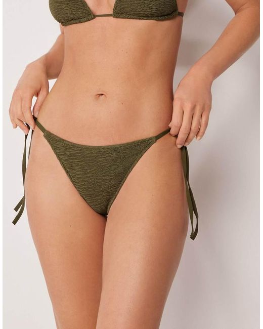 Calzedonia Natural Tie Bikini Bottoms Crinkle Waves