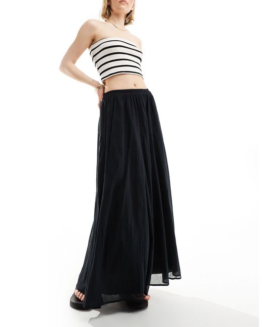 ASOS Black Maxi Skirt With Godet Detail