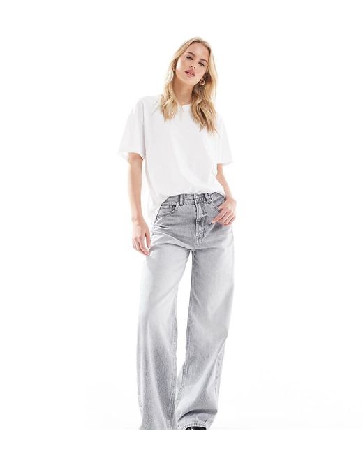 Stradivarius Gray Tall D88 baggy Jean