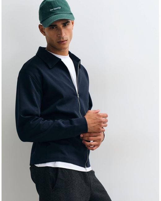 SELECTED Blue Zip Sweat Top for men