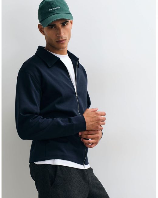 SELECTED Blue Zip Sweat Top for men