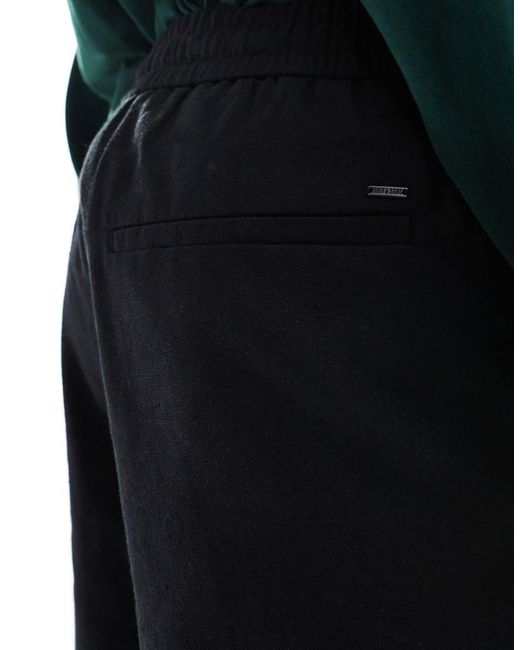 Only & Sons Green Linen Mix Tie Waist Shorts for men