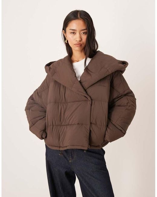 Calvin Klein Brown Oversized Boxy Puffer Jacket