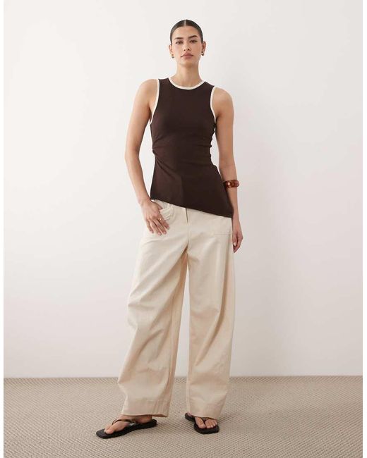 ASOS White Fine Knit Asymmetrical Tank Top