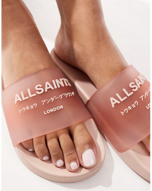 AllSaints Pink – underground – slider aus gummi