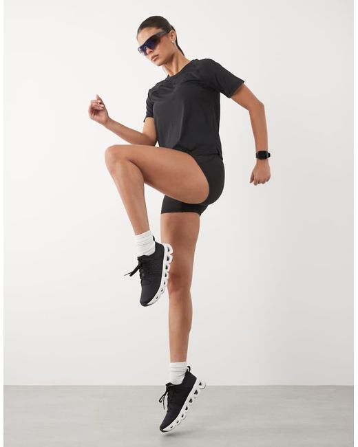 4505 Black Nylon Performance Mesh Quick Dry Running T-shirt