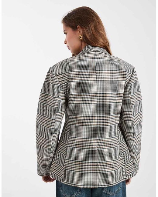 ASOS Gray Tailored Cocoon Sleeve Double Breasted Blazer
