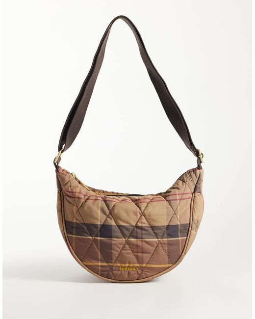Barbour Natural Healy Tartan Check Sling Crossbody Bag