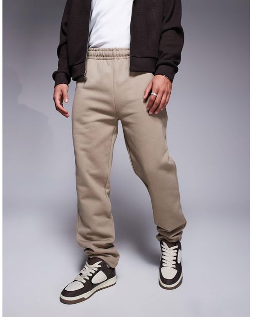 ASOS – hochwertige, schwere jogginghose in Brown für Herren