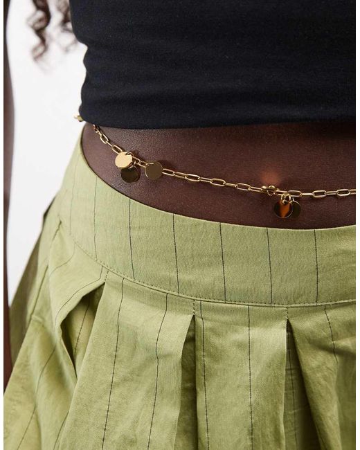 Reclaimed Vintage Black Stainless Steel Waterproof Belly Chain With Charm Detail