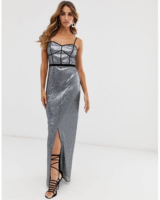 little mistress slate maxi dress