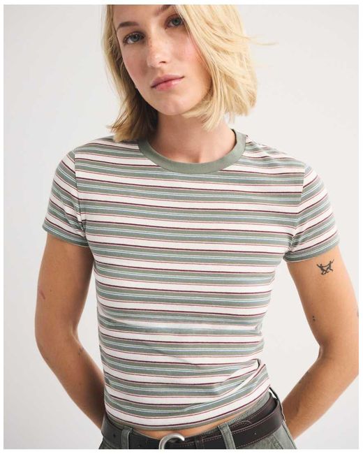 Abercrombie & Fitch Gray Seamless Fabric Baby Tee