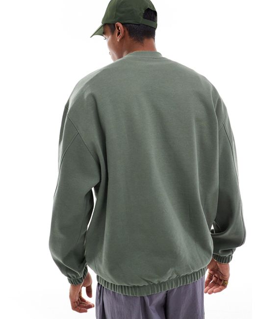 ASOS Gray Oversized Rib Panel Sweatshirt for men