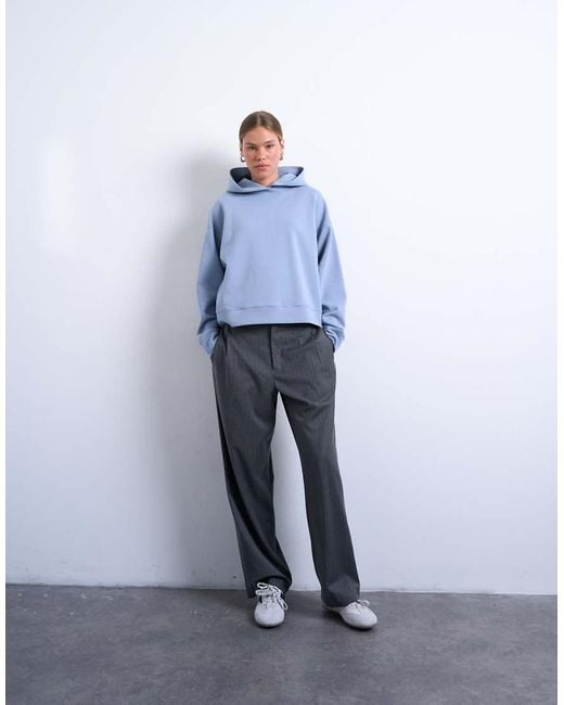 TOPSHOP Blue Premium Scuba Oversized Jean Grazer Hoodie