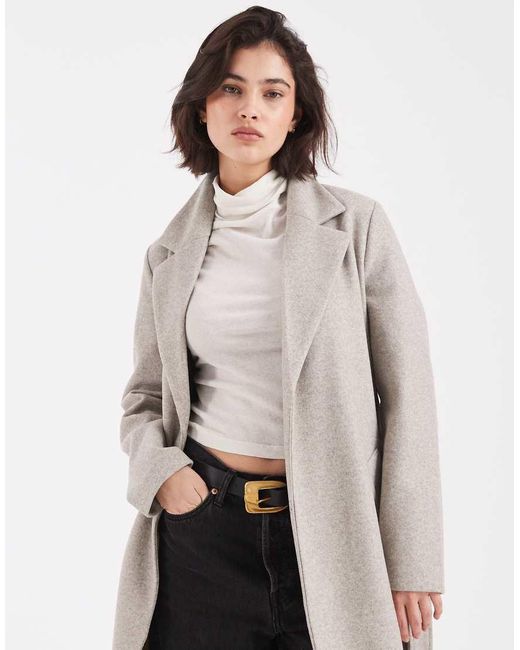 Vero Moda White Belted Formal Midi Coat
