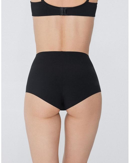 Tezenis Black High-Waist Laser-Cut French Knickers