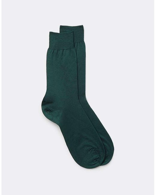 Intimissimi Green Short Sateen Cotton Lisle Socks for men