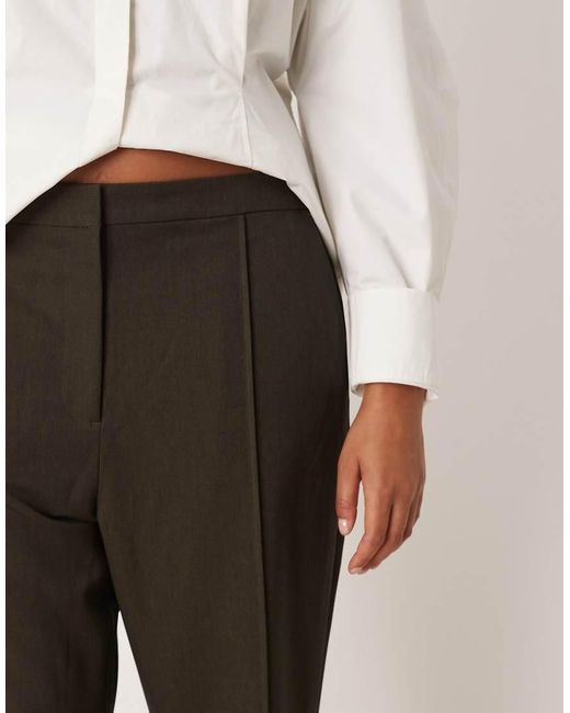 ASOS White Curve Tailored Seam Detail Flare Suit Trousers With Split Hem