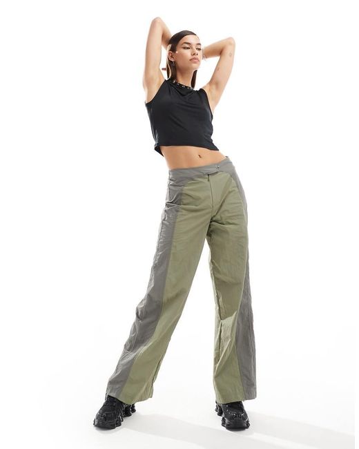 Basic Pleasure Mode Natural Hook And Eye Panelled Cargo Pants