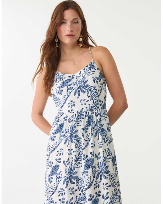 Robe mi-longue à dos ouvert - bleu roi Stradivarius en coloris Blue