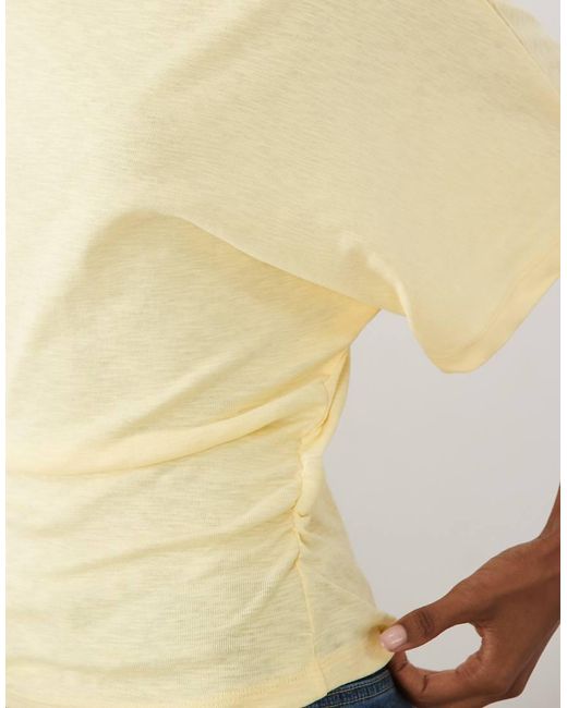ASOS Natural Off-shoulder With Cinched Waist Top