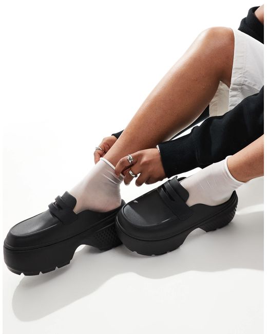 CROCSTM Black Stomp Loafers (/) Flat Shoes