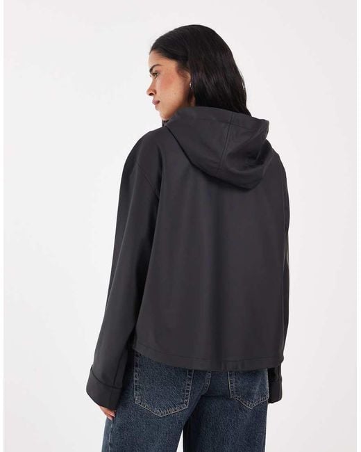 ONLY Blue Hooded Rain Jacket