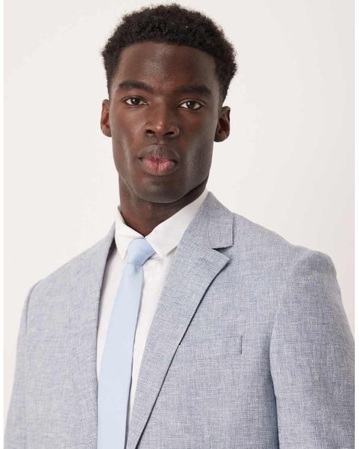 SELECTED Gray Malik Linen Blazer for men