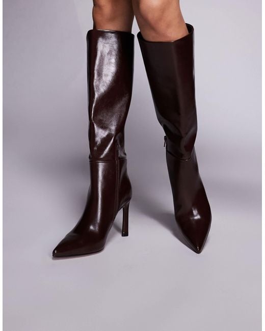 ASOS Brown – charmed – kniehohe stiefel