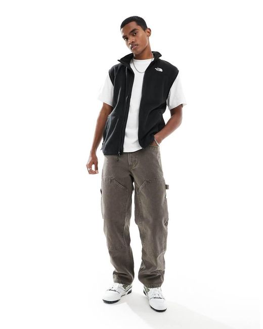 The North Face Black Glacier 100 Zip Up Fleece Vest for men