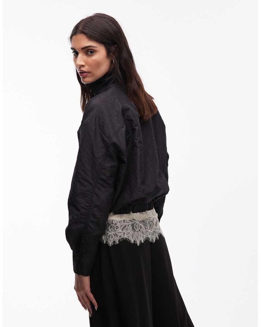 ASOS Blue Taffeta Half Zip Windbreaker