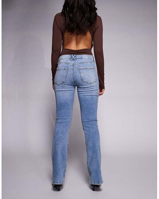 River Island Blue Mid-rise Bootcut Jeans