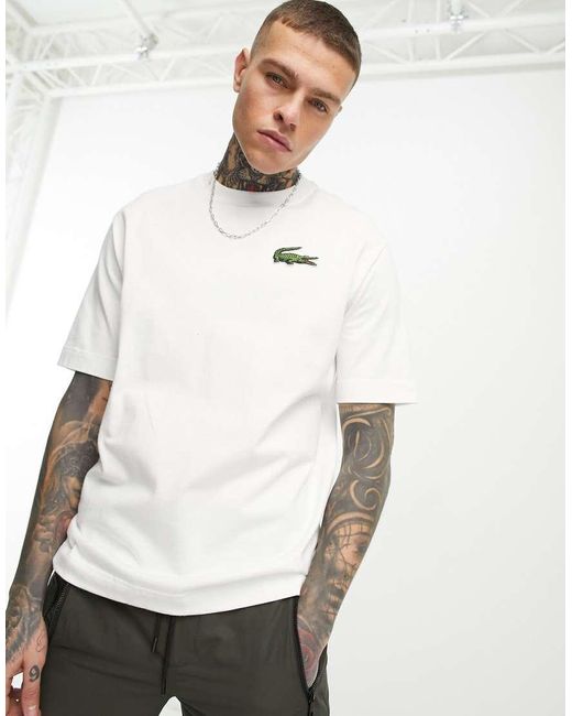 Tシャツ・カットソー LACOSTE Men T Shirts TH6709001 White Men T-Shirt Lacoste Devanlay 3TH6709 001 blanc White | Favela.gr
