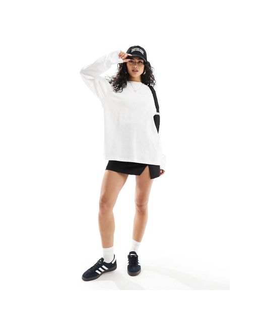 ASOS White Long Sleeve Skater T-shirt