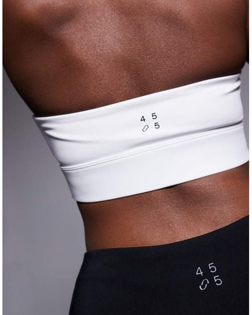 4505 Gray Active Halter Neck Performance Medium Support Sports Bra With Removable Padding