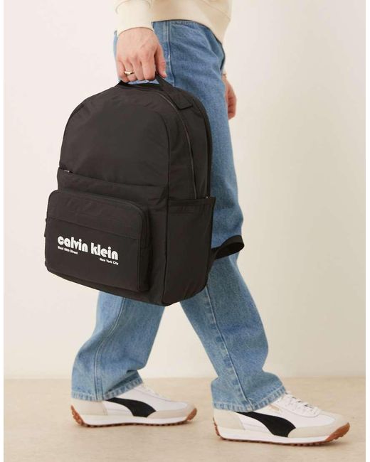 Calvin Klein Rugzak Met Retro Logo in het Blue voor heren