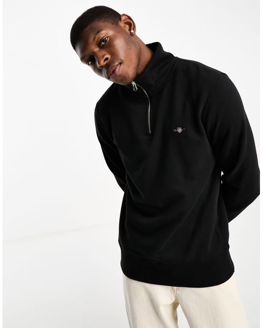 Sweat à logo écusson et demi-fermeture éclair Gant pour homme en coloris Black